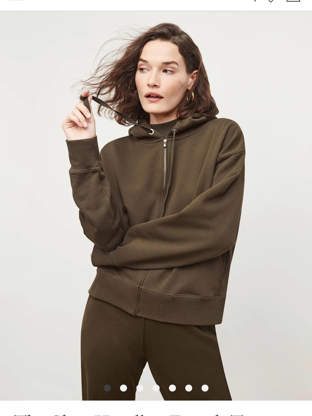 MM Lafleur Olive Green Oversized Zip Hoodie